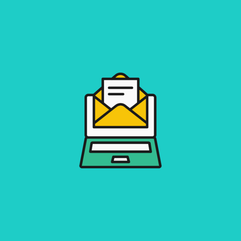 illustration of an open email stylized as a letter on a desktop for email subject line best practices